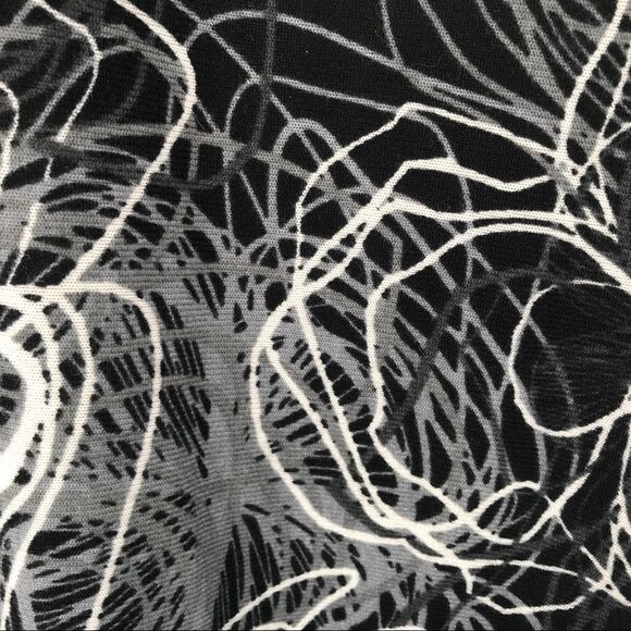 Papillon Sweater‎ Dress Sz M Black White Knit Abstract Print Fairygoth - Picture 3 of 7